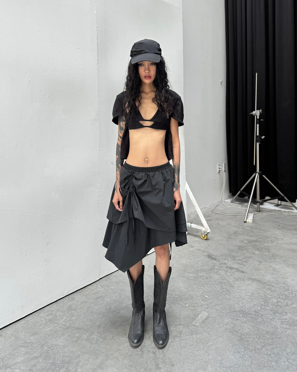 LAYERED HALTER SKIRT