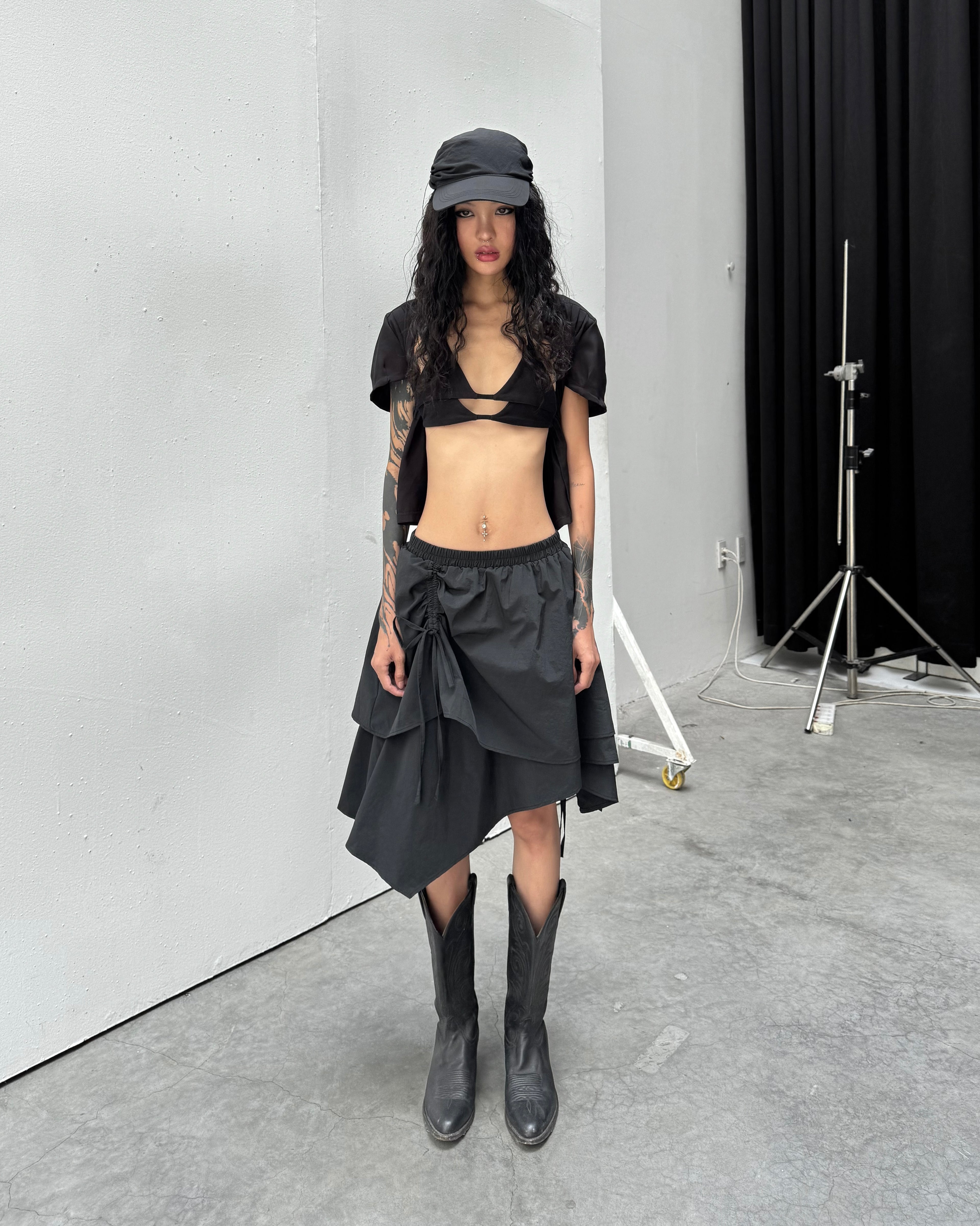 LAYERED HALTER SKIRT