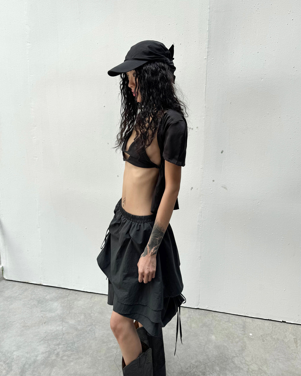 LAYERED HALTER SKIRT