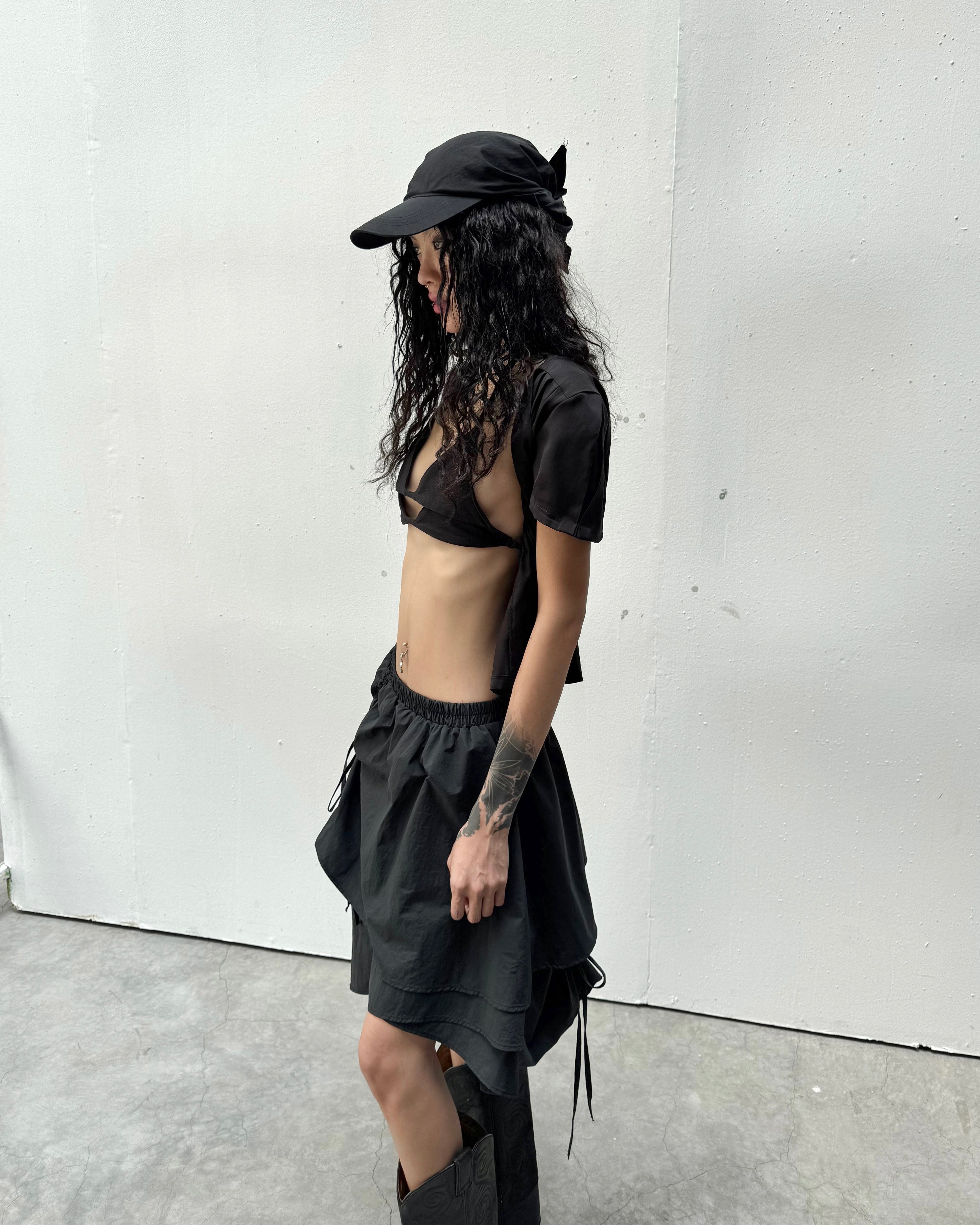 LAYERED HALTER SKIRT